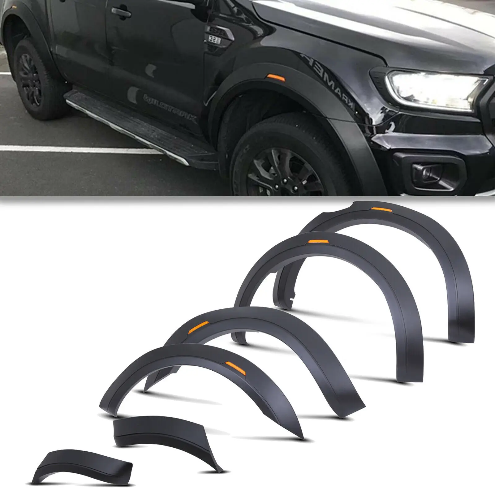Расширители крыла для Ford Ranger Wiltrak 2019-2022 Xlt Limied 6 шт./компл. Черный со встроенным