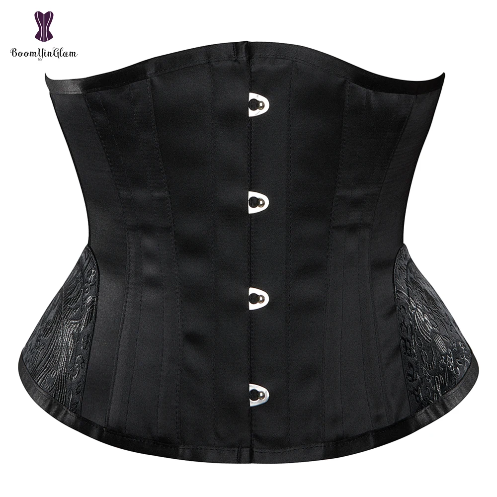 

Women Underbust Corset 14 Steel Boned Waist Trainer Short Torso Bustiers Fajas Body Shaper
