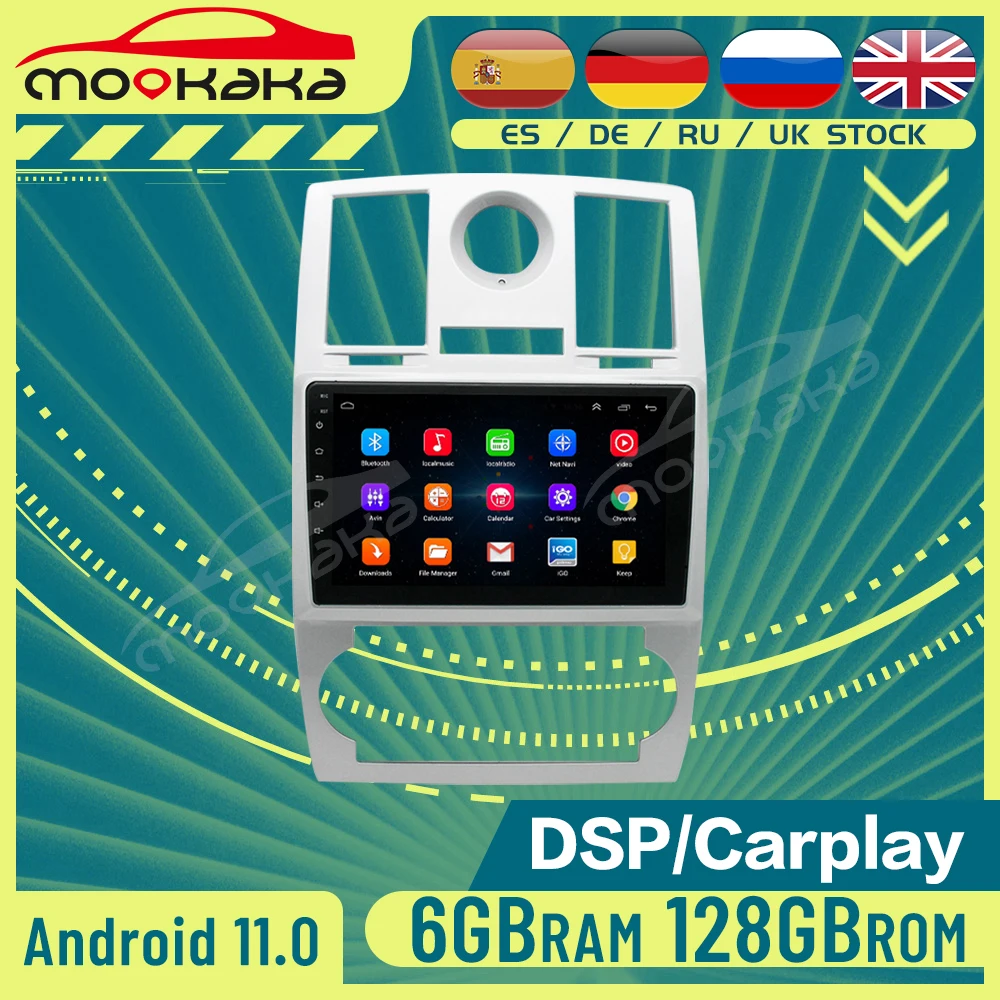 

For Chrysler 300C 2004 - 2008 Car Radio 6G+128G Video Android Auto Multimedia DVD Player DSP Stereo Head Unit Recorder GPS Navi