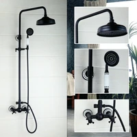 orb 2 function shower faucet set wall mount rain head 2 handles mixing valve tap handle faucet bathroom shower combo