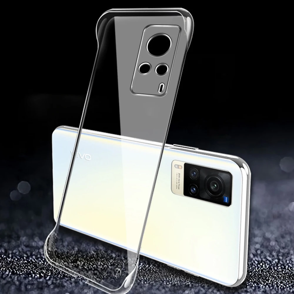 Безрамочный прозрачный чехол для телефона Vivo X80 Pro Plus Ultra Thin с тепловыделением, из прозрачного твердого пластика, для моделей X70 X60 X50.