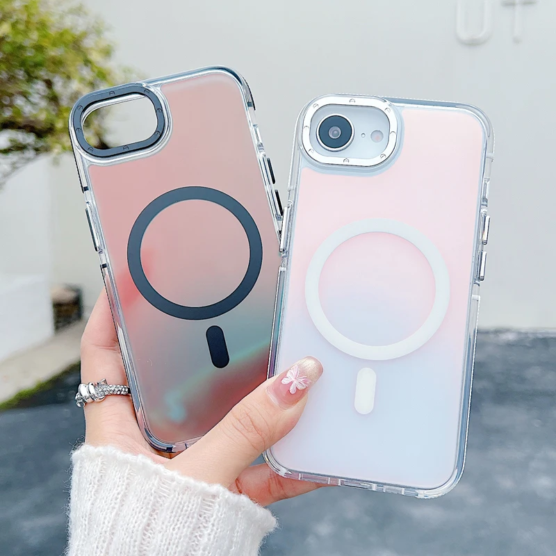 Чехол для iPhone 16e красочный магнитный чехол ПК меняющий цвет чехол-бампер