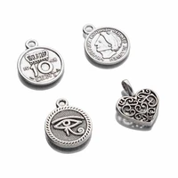 20pcs tibetan silver zinc alloy round eye coin charms for jewelry crafts mini charm diy earring bracelet makings wholesale bulk