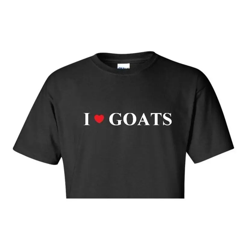 Фото Хлопковая футболка I Heart Love Goats, черно-белая забавная подарочная футболка S 5XL №1