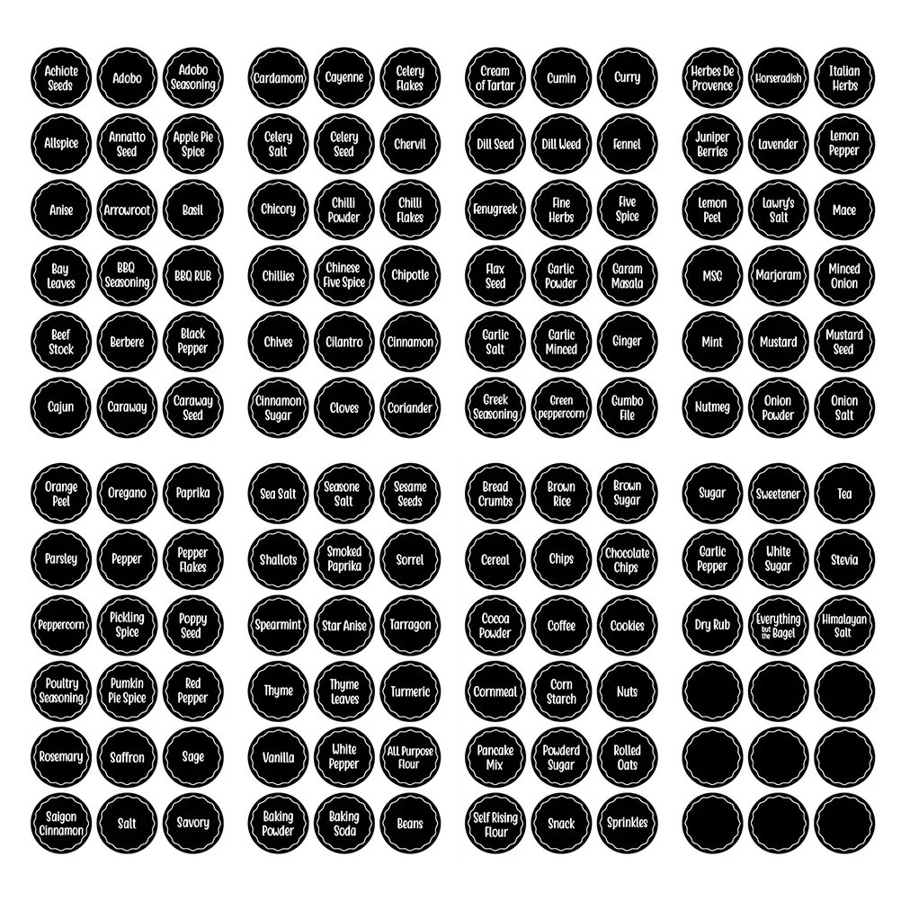 

Labels Jar Jarslabel Stickersprinted Magnetic Bottles Condiment Seasoning Kitchen Bottle Ingredients