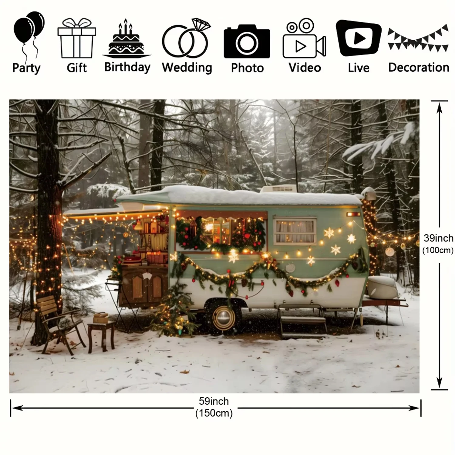 Зимний Снежный фон для фотосъемки с изображением автобуса туристический лес