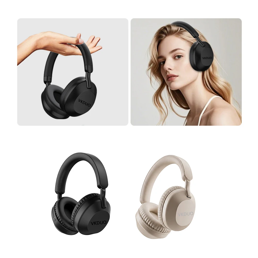 Фото Беспроводные спортивные наушники Vkduo Over the Ear Bluetooth 5.4 с микрофоном для звонков и тканевыми амбушюрами №3