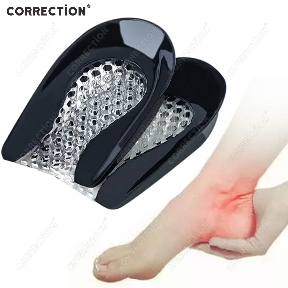 

Soft Silicone Gel Insoles for Heel Spurs Pain Foot Cushion Foot Massager Care Half Heel Insole Pad Height Increase Heel Foot pad