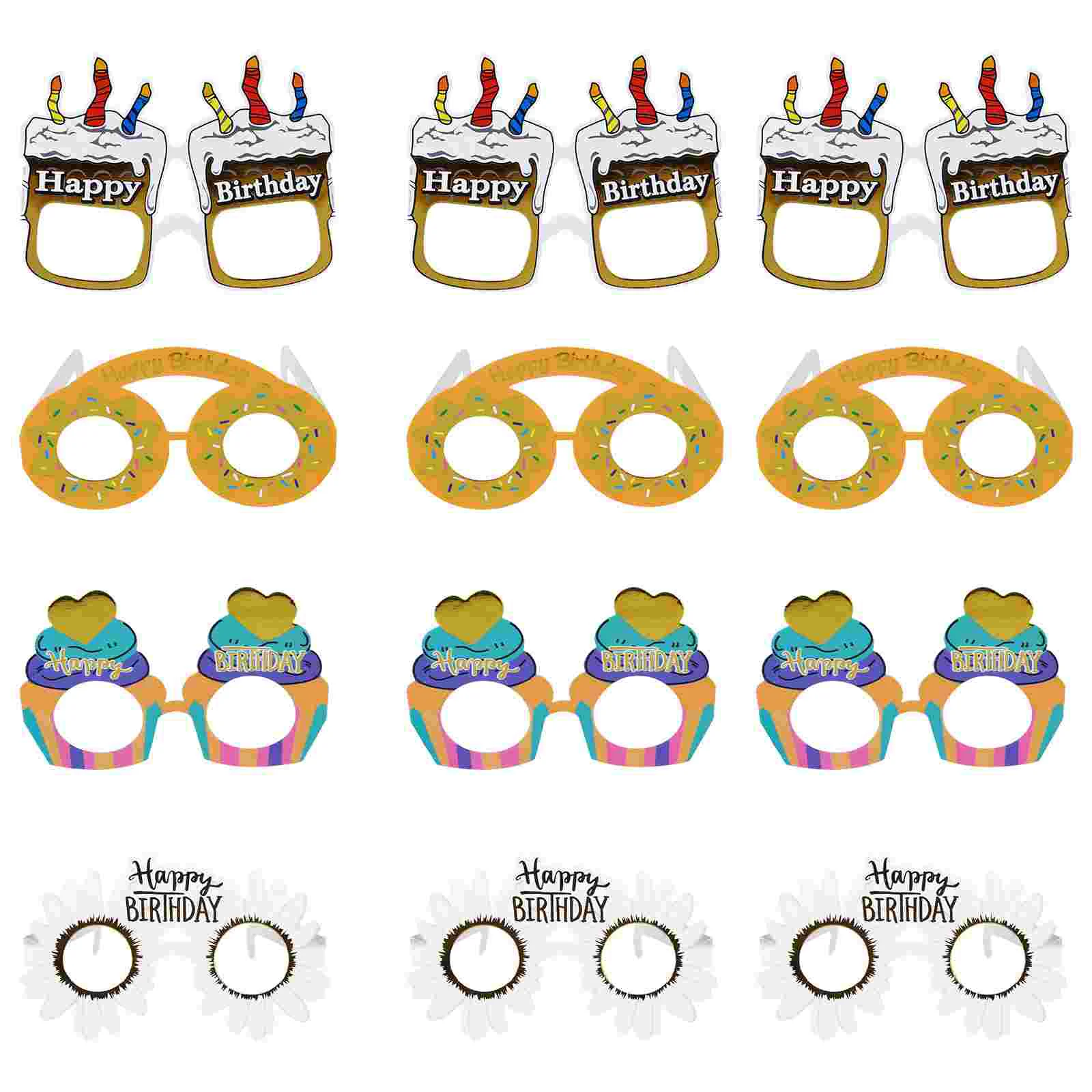 

24pcs Creative Birthday Themed Paper Glasses Party Supplies (Assorted Color)