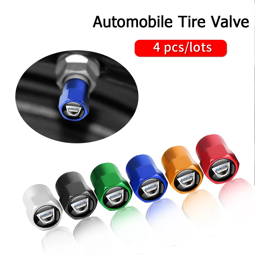 

4pcs Aluminum Car Badge Tire Valve Caps Stem Cover For Renault Zoe Kaptur Koleos Megane 2 3 Sandero Clio Kadjar Laguna DACIA