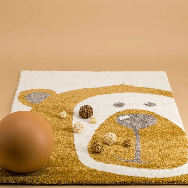 

Медведь пушистые ковры для гостиной Мультяшные плюшевые Коврики для спальни рядом оранжевые мягкие пушистые детские игровые коврики для детей напольный коврик