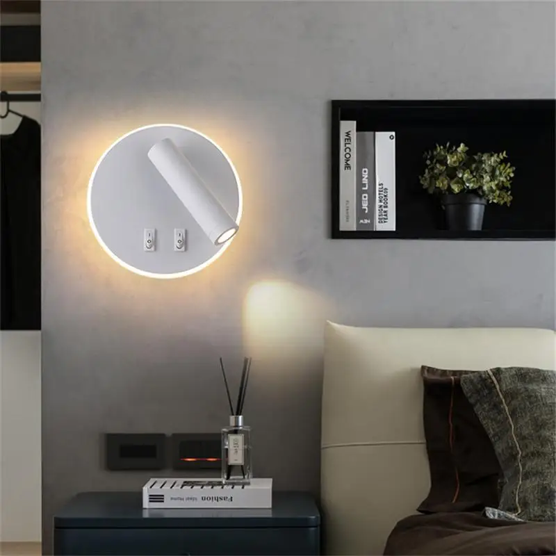 

LED Wall Sconces 220V Modern Indoor Wall Lamp, Aluminum USB Charging Port For Living Room Hotel Corridor Hallway Bedroom Decor