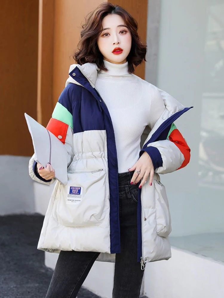 

KBAT Women's Down Jacket Hooded Overcoat Female Puffer Jacket Winter Woman Parkas 90% White Duck Down Coats Thick Mujer Chaqueta
