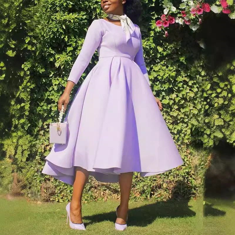 Женское облегающее ТРАПЕЦИЕВИДНОЕ однотонное небольшое платье с большим