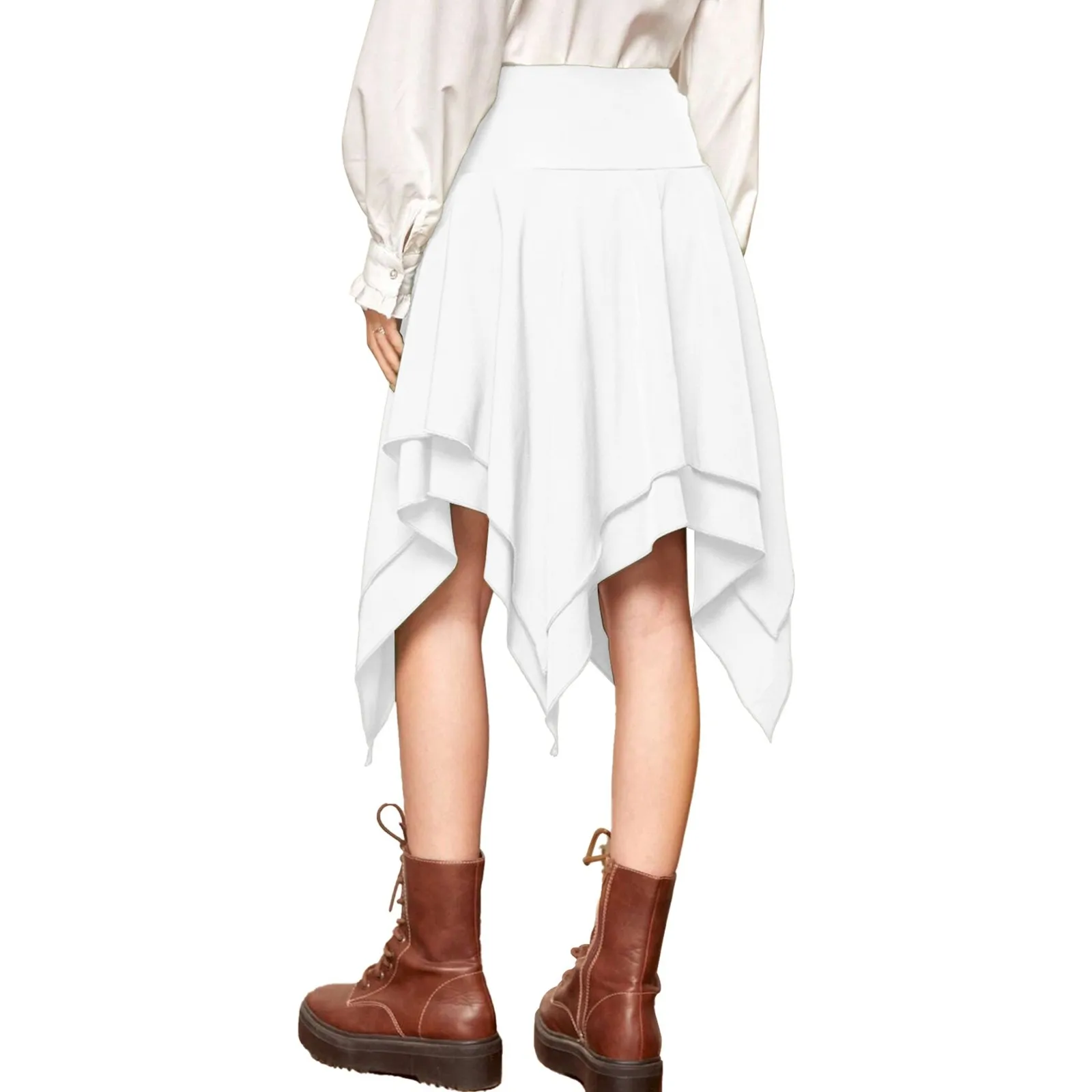 Женский Асимметричный костюм на шнуровке готическая юбка завязках с оборками