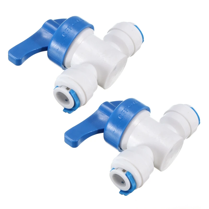 

2Pcs 6Mm 1/4 Inch Ball Stopcock Ball Valve With Clutch Stopcock RO System