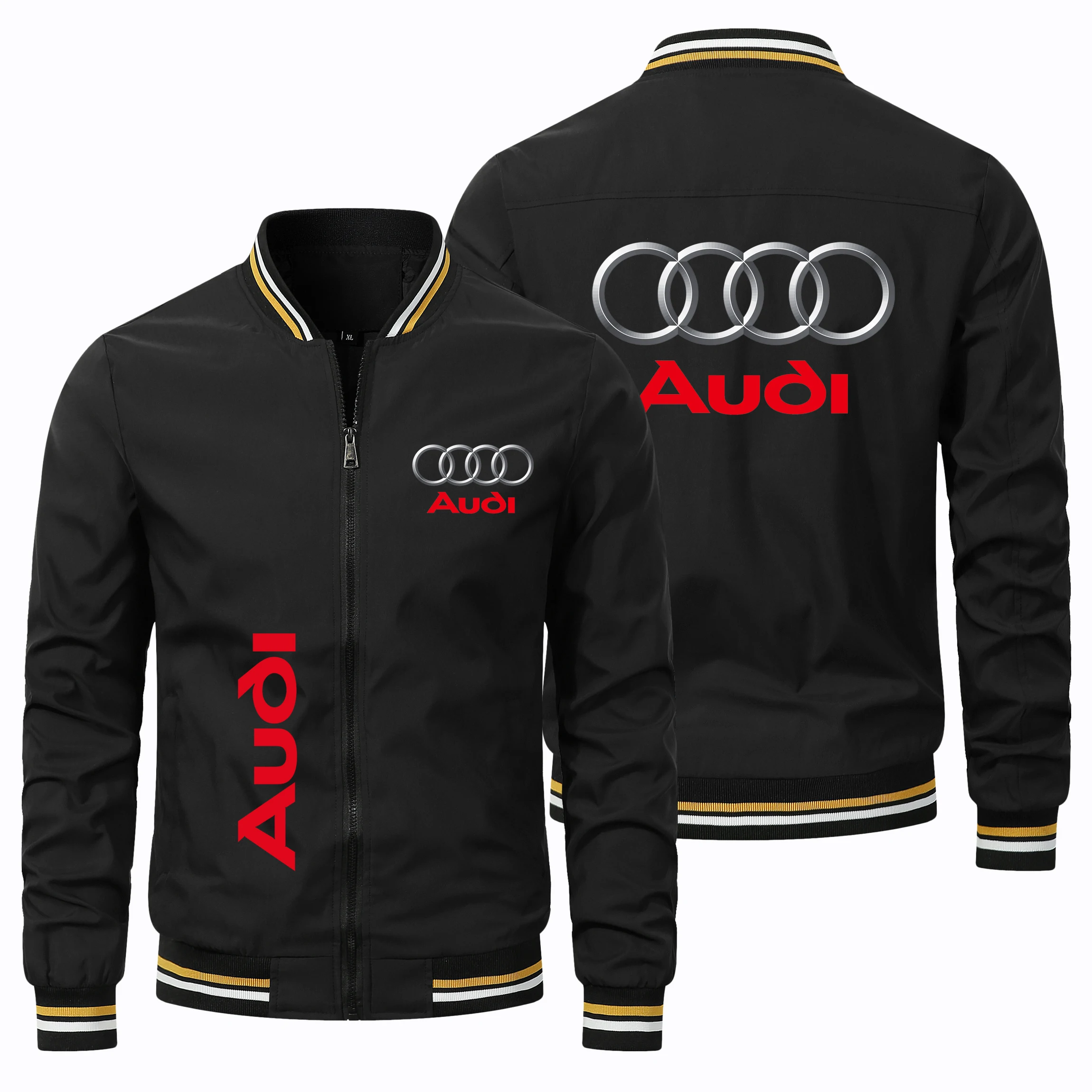 

2023 New Thread Round Neck Jacket Car Logo Print Jacket Fashion Baseball Jacket Pilot Jacket Motorcycle Jacket Car Clip S-5XL
