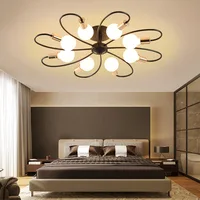 8 Light Ceiling Light Sputnik Black and Gold Modern Led Chandelier Lighting Lagre Light Fixtures for Bedroom Living Room Kitchen