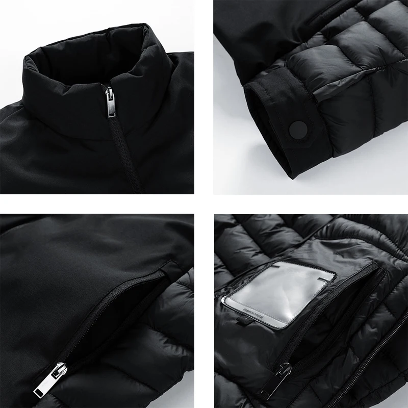 New Winter Jackets Men Parkas Thick Warm Windbreaker Coat Mens Solid Stand Collar Parkas Autumn Outwear Casual Parka Men Jackets