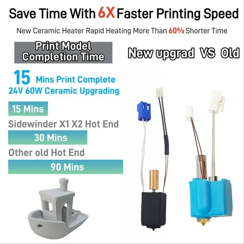 Модернизированный Hotend для артиллерийского Sidewinder X1 X2 Genius и Pro, детали 3D-принтера, все металлические нагревательные блоки сопла, комплекты термисторов