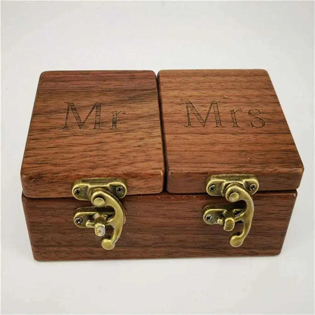 

Artistic Solid Color Solid Construction Mr Mrs Ring Box Wedding Supplies