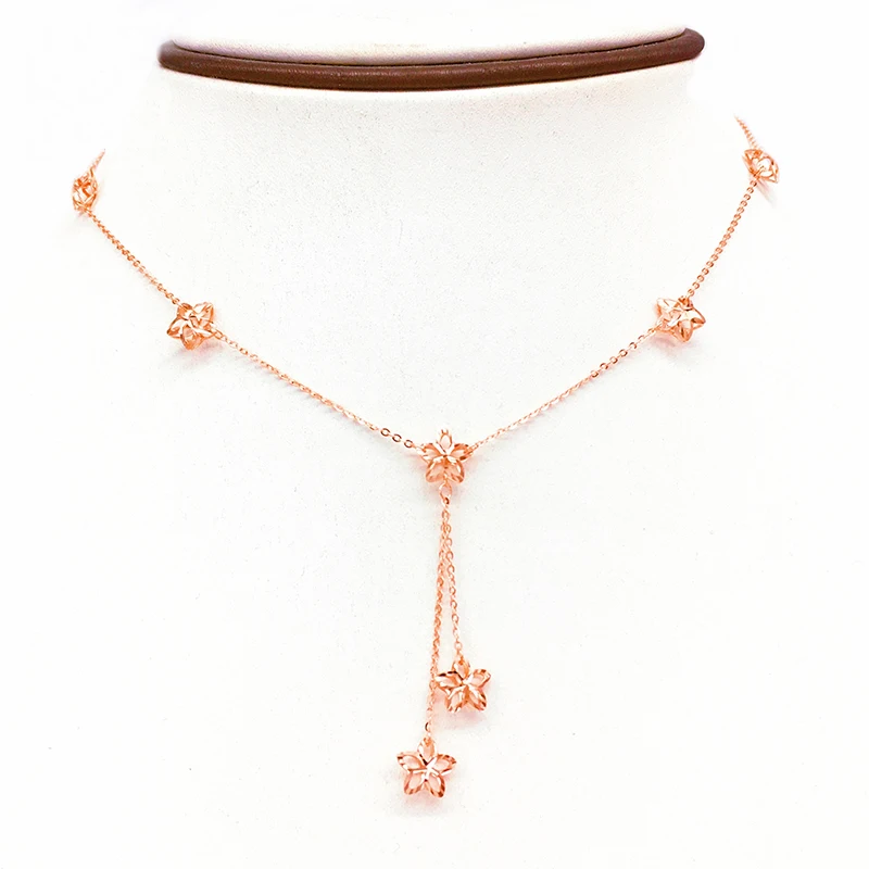 

Ожерелье с кисточками и цветами из розового золота 585 пробы, 14 к