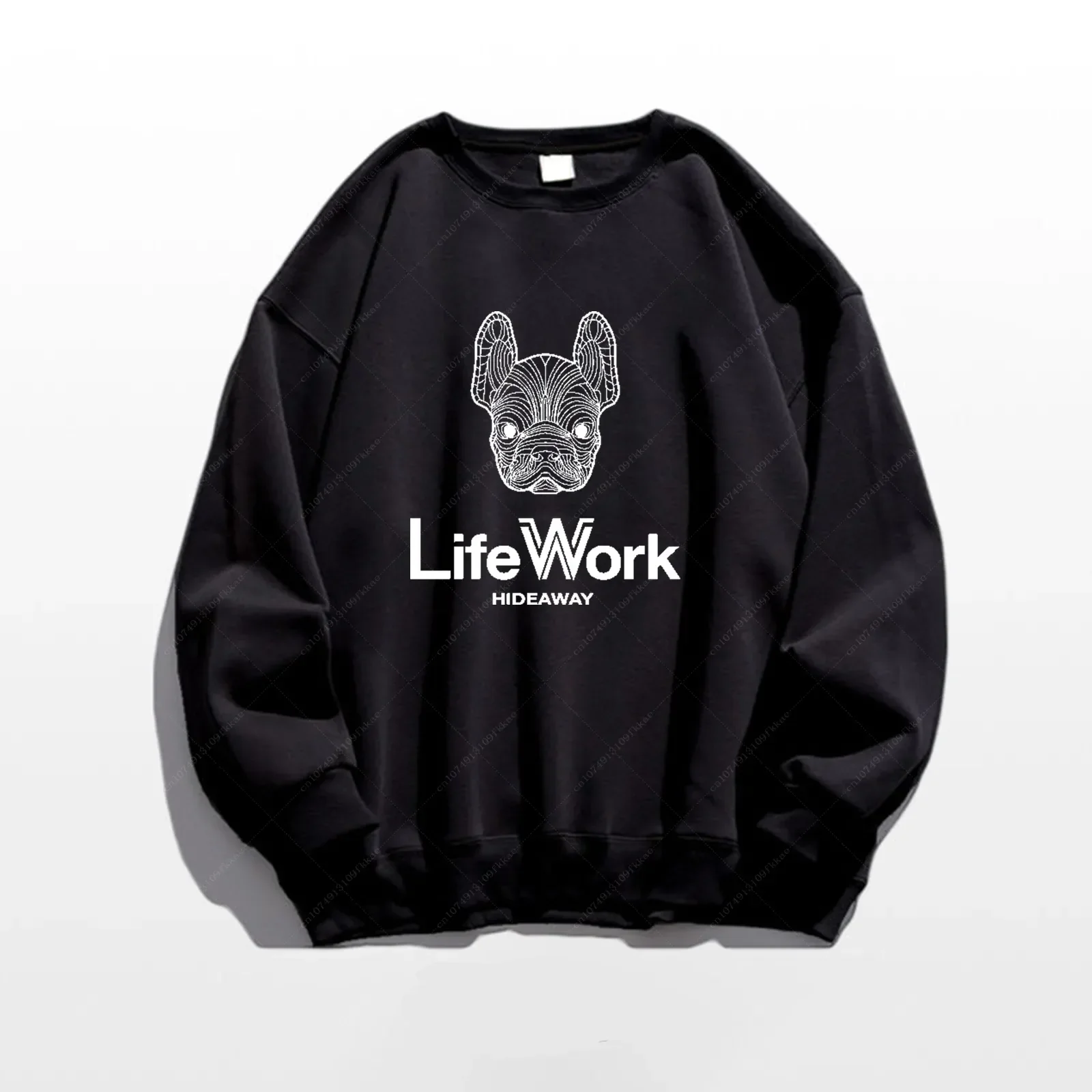 

Корейский Роскошный свитшот, Осень-зима, хлопковый флисовый Топ с длинным рукавом и круглым вырезом, черный, унисекс, для мужчин и женщин, Новое поступление, пуловер