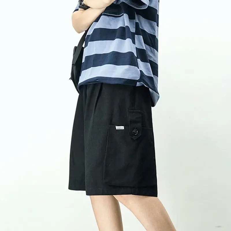 Повседневные брюки, пляжные шорты для пар, мужские спортивные шорты Y2K, прямые широкие свободные шорты в стиле хип-хоп, мужские повседневные пятиконечные брюки