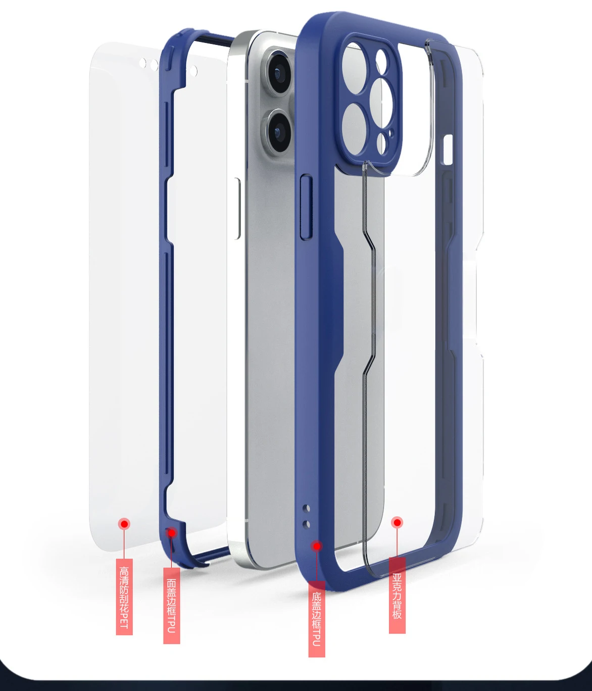 Anti drop Case For Apple iPhone 7/8 11/12/13/14 Plus Imitated Liquid 360 All Inclusive for Apple 14 14 Pro Plus Pro Max