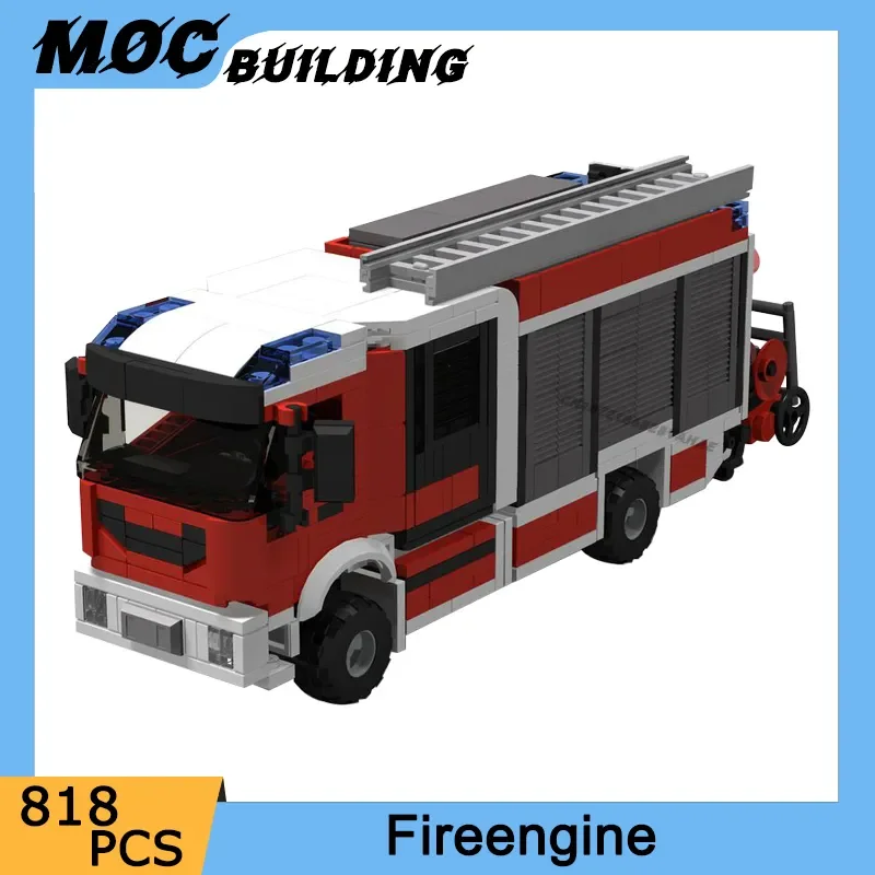 

DIY Classic Car Series Building Block Fireengine Simulated City Fireman Rescue Ladder Vehicle Model Bricks Boys Educational Toys