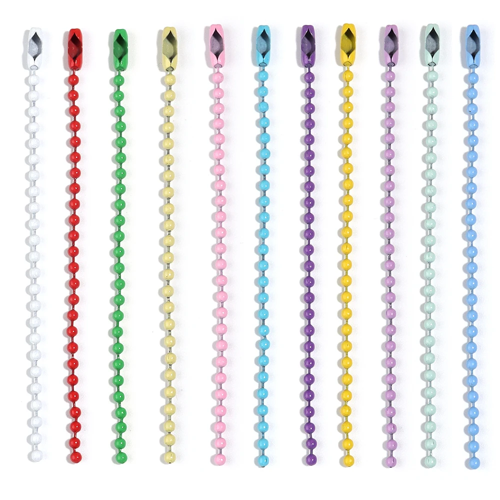 

30Pcs Colored Paint Ball Beads Chain Length 10cm Hanging Tag Connector Metal Chain Diy Pendant Jewelry Making Supplies