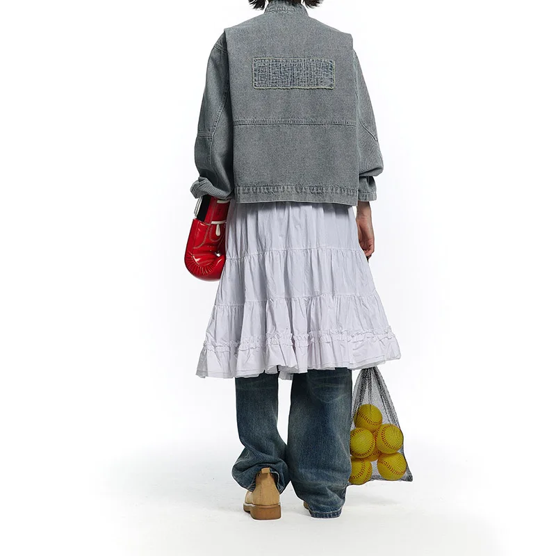 КIOVNO Джинсовая куртка голубая oversized