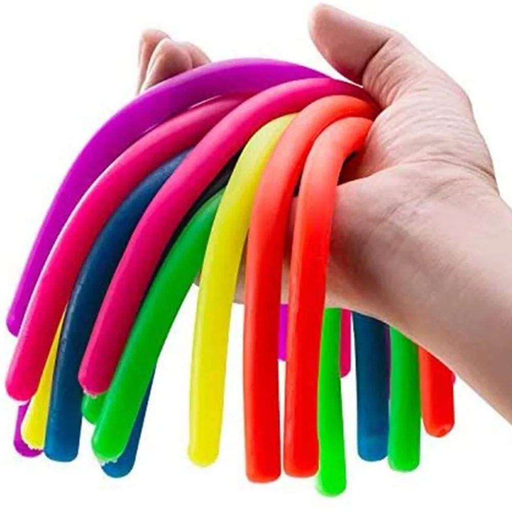 

Colorful Sensory Fidget Stretch Toys Stretchy Strings Fidget Toy For Relaxing 12pcs 6 Colors For Adults And Kids