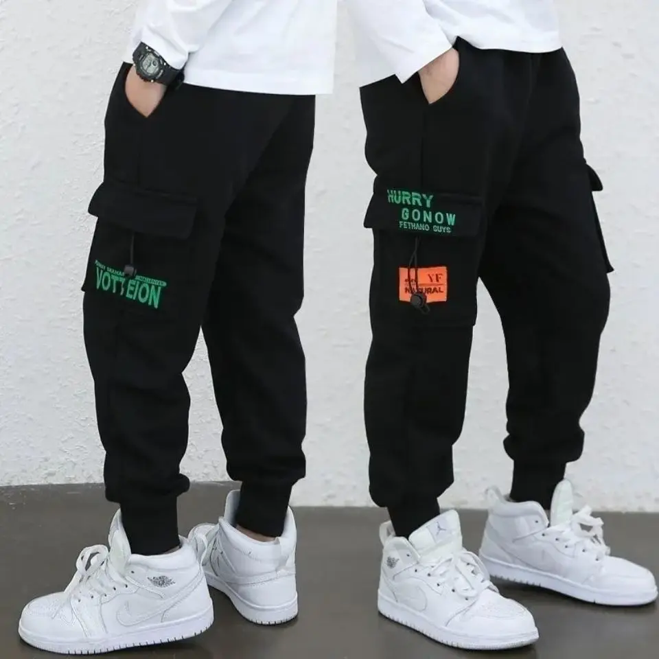 

Boys Pants Fashion Children's Trousers Girls Pure Cotton Sports Trousers Kids Wear Casual Pants Children's Brand Straight Pants