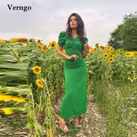 verngo vintage green women formal party dresses short sleeves modest v neck draped ankle length evening prom gown night outfit