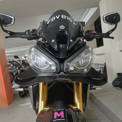 Для Triumph Speed Triple 1200RS 2021-2025 мотоцикла GP WING передний спойлер с клювом, передняя губа, фиксированное крыло, дефлектор прижимной силы