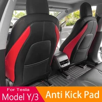 car seat back pad anti kick protector for tesla model 3 model y leather mat child anti mud dirt dirty interior accessories 2022