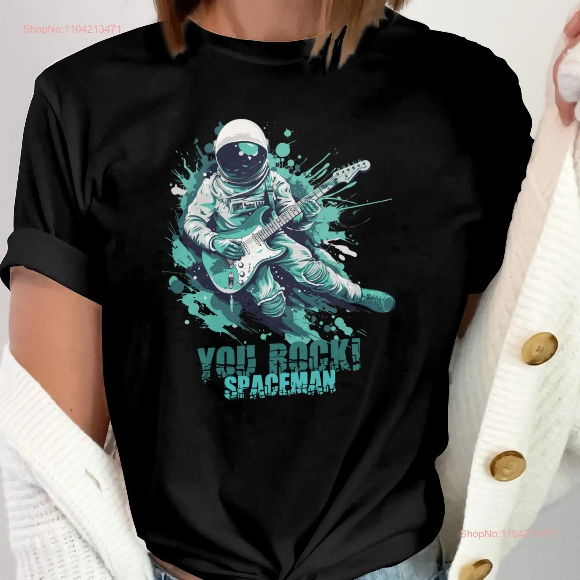 Футболка You Rock Spaceman Space Guitarist Cool AstronauT уникальная музыкальная футболка с длинными