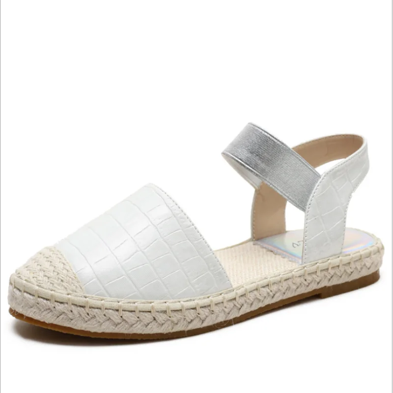 Fisherman Women's Outer Wear Sandals Summer Woman Soft-soled Straw One-step Flat Shoes