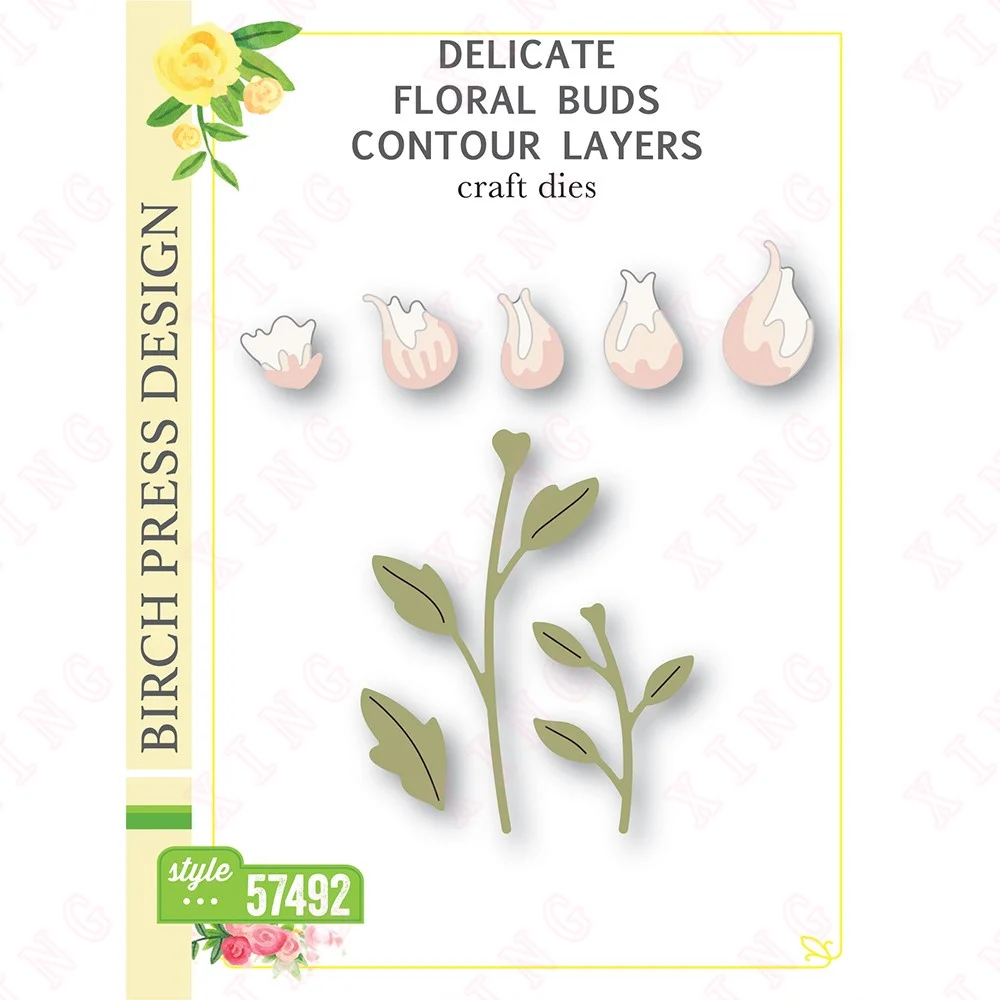 

Diy Handmade Craft Card Delicate Floral Buds Contour Layers Dies New Metal Cutting Dies Scrapbook Decoration Embossing Templates