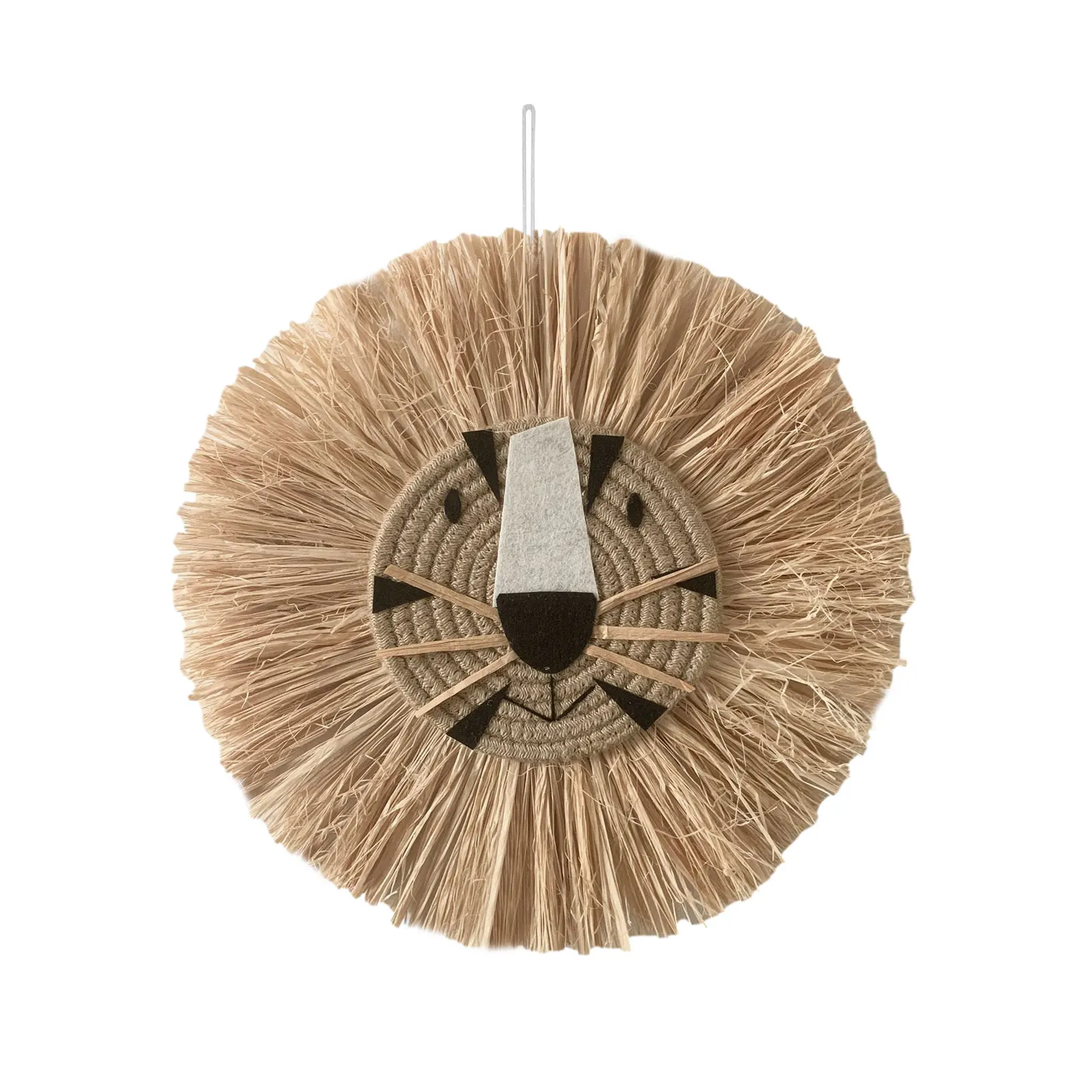 

Настенные художественные Подвески ручной вязки с головой животного, подвеска с головой животного, мультяшная кисточка, борода, льв, макраме...