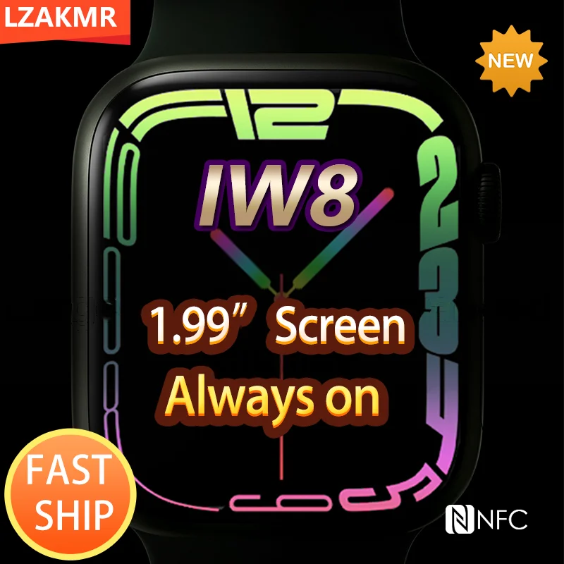 Смарт-часы LZAKMR IW8 1 99 дюйма водостойкие IP68 NFC 454*454 |