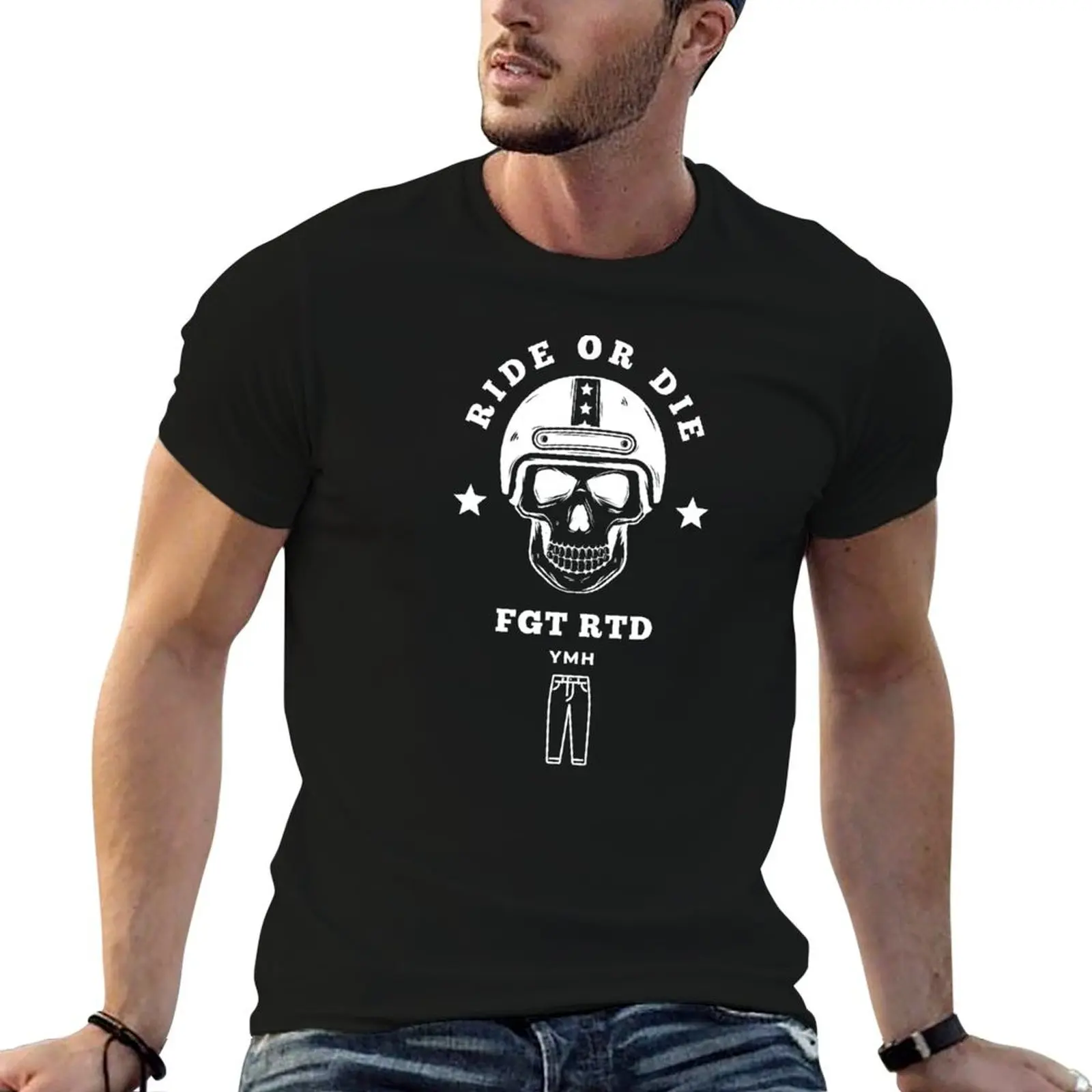 Фото YMH Ride or Die FGT RTD джинсовая футболка летняя одежда футболка с рисунком винтажные мужские рубашки футболка с рисунком №1