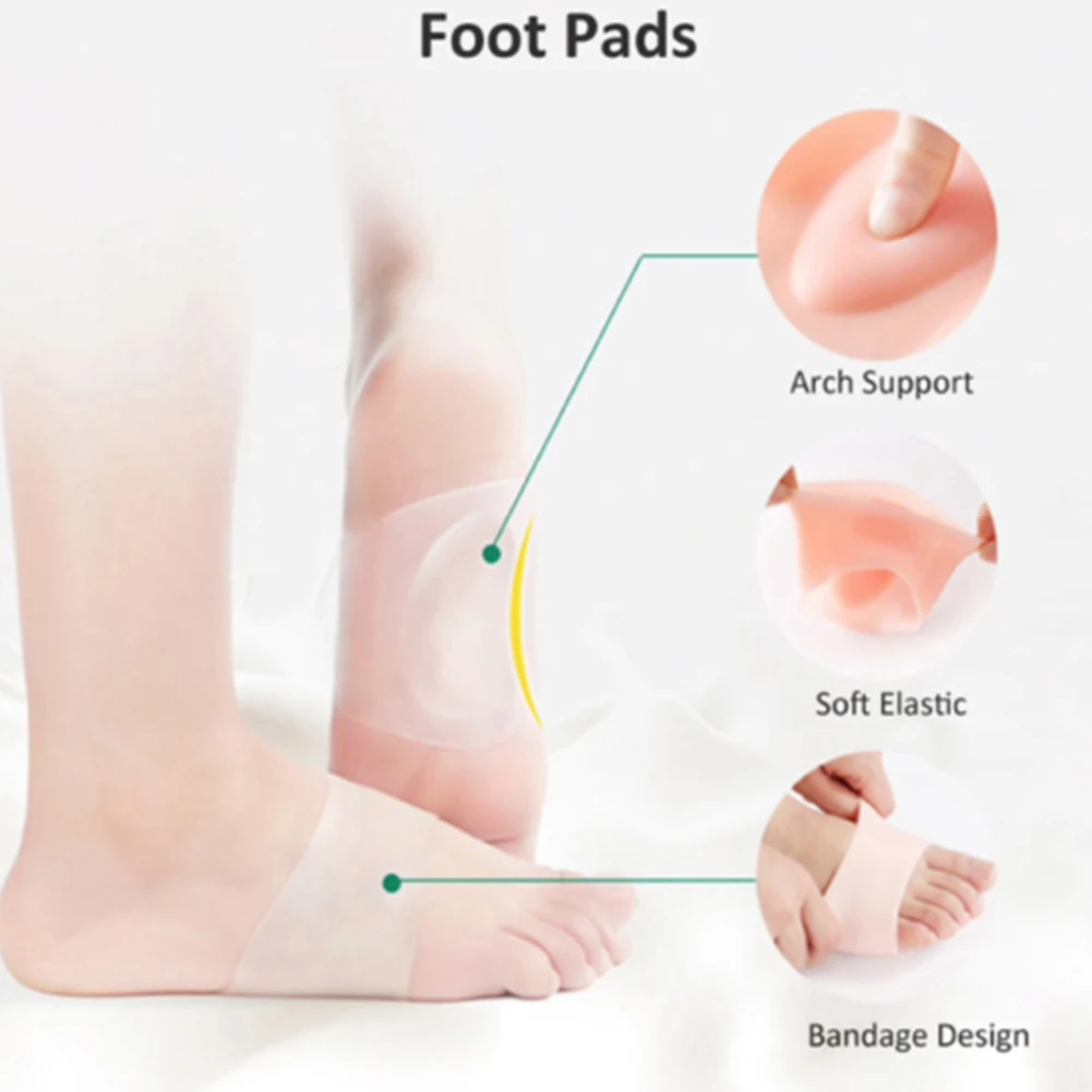 

2pcs Shoe Inserts Massage Pain Relief Plantar Fasciitis Bandage Design Ergonomic Health Care Insoles Arch Support Soft Silicone