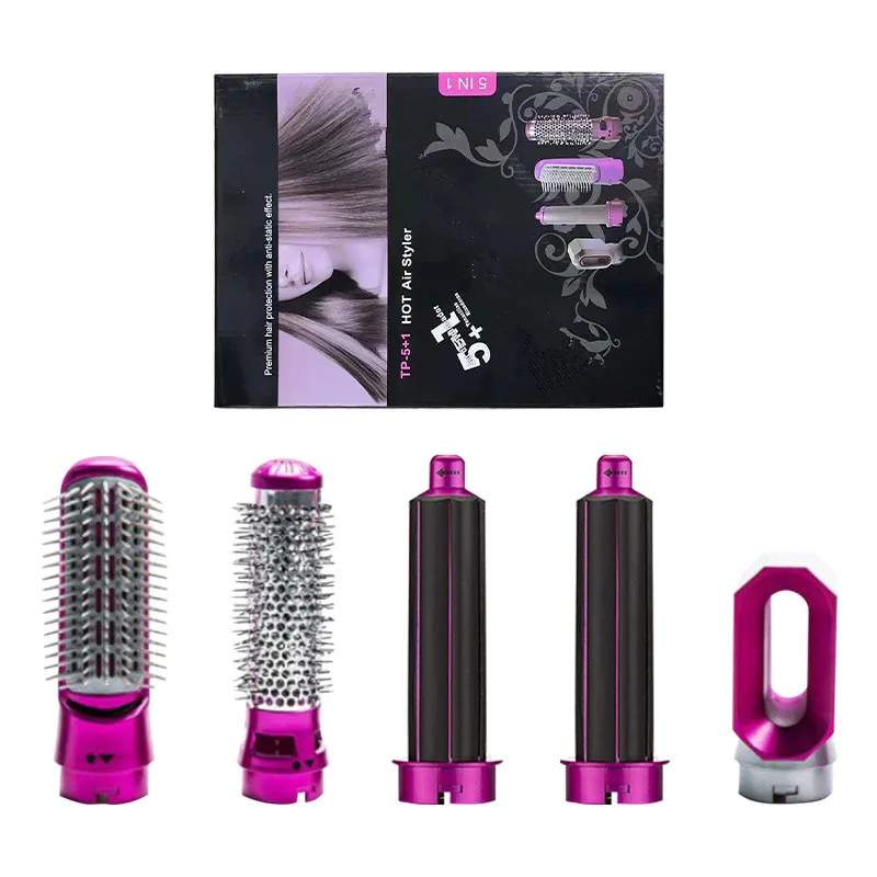 

Hair Dryer 5 In 1 Electric Hair Comb Negative Ion Straightener Brush Blow Dryer Air Comb Curling Wand Detachable Brush Kit Home