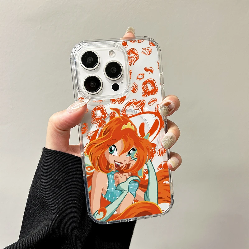 Фото Чехол W-Winxs C-Clubs Princess Mononoke Bloom Tecna для iPhone 17 Air 16 15 14 13 12 11 Pro Max, акриловый, с поддержкой беспроводной зарядки №1