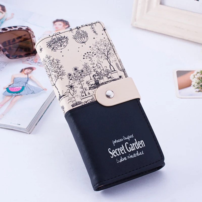 

Women Fashion Landscape Wallet Long Zipper Coin Purse Female Letter Print Hasp Credit Card Holder Clutch Bag Money Clip