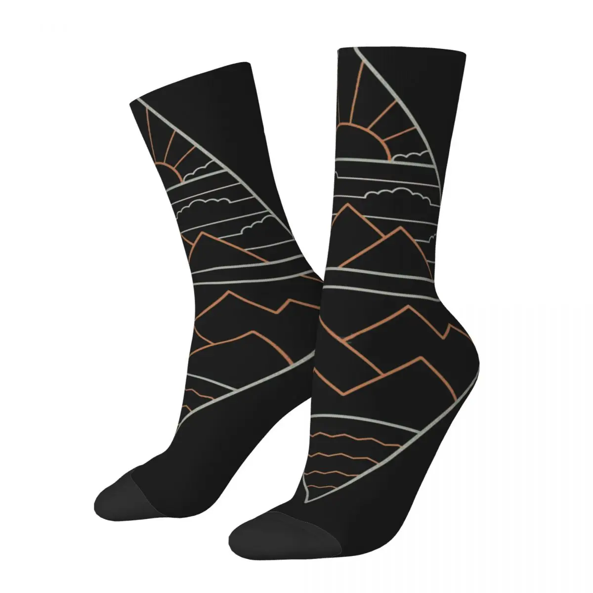

Funny Happy Men's Compression Socks Classic Retro Harajuku Line Art Painting Culture Fashion Creative Picasso Street Crew Sock
