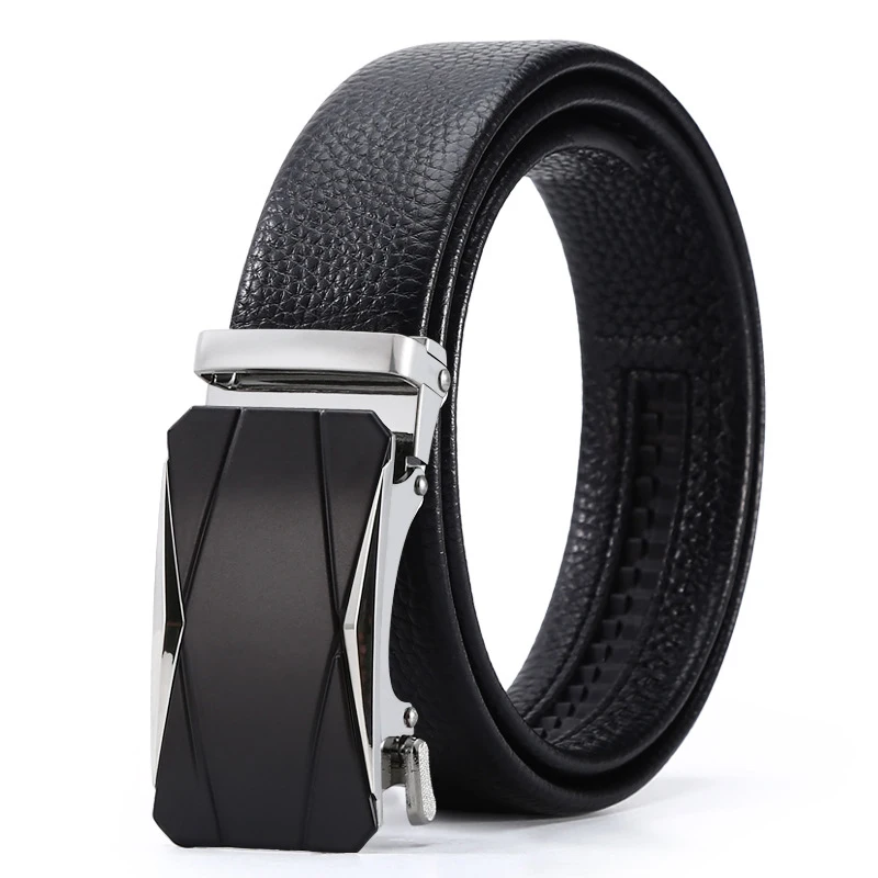 

Business Belt Men PU Leather Belt Black Strap Male Waistband Automatic Buckle Belts Top Quality Girdle Belts For Jean