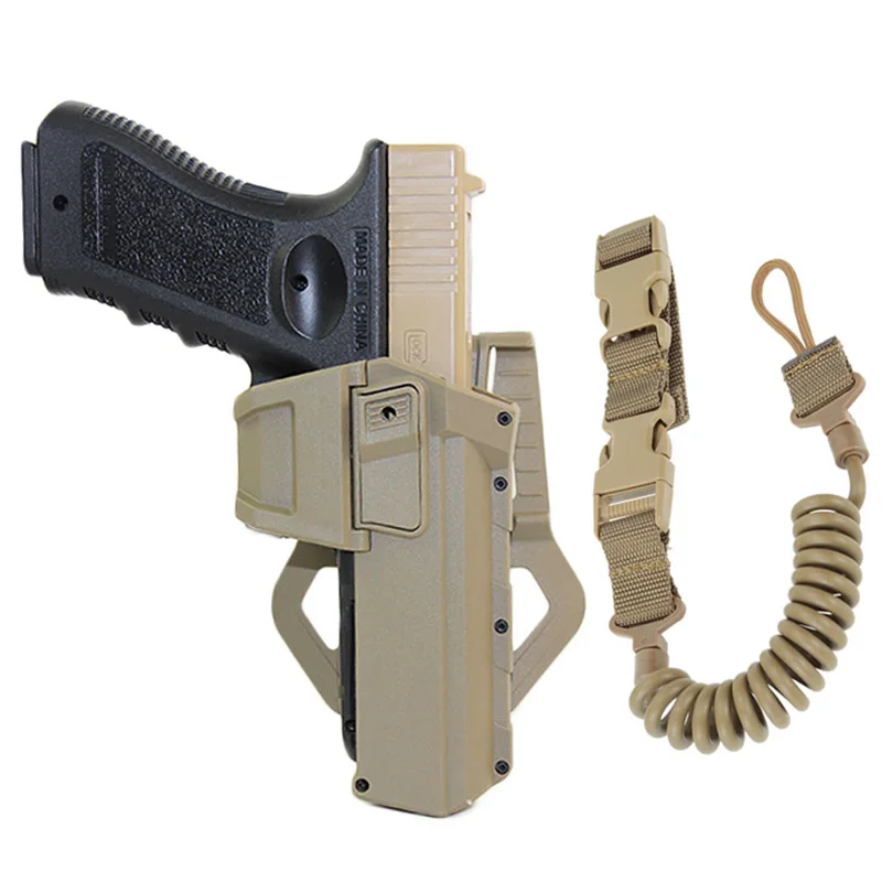 Фото Правая кобура для пистолета Colt 1911, Glock 17 18, страйкбольный пистолет, подходит для фонарика/лазера с ремнем №2
